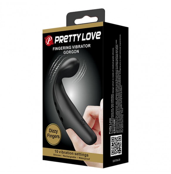 PRETTY LOVE - GORGON Finger Vibrator (Chargeable - Black)